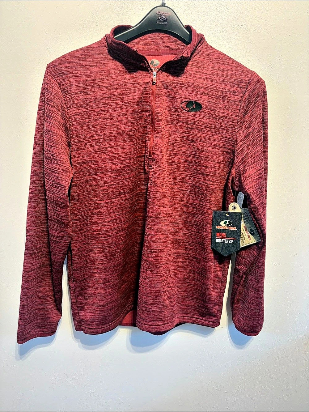 Mossy Oak Men's Quarter Zip Pullover Red & Black Large